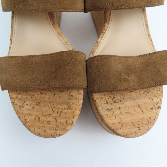 Via Spiga Cork Wedge Suede Sandals, Size 9 M - Picture 3 of 10